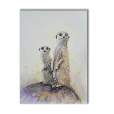 Urocze Surykatki - Obraz Akwarelowy