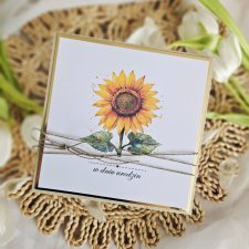 Kartka urodzinowa ze słonecznikiem na zamówienie