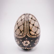 Ręcznie dekorowane drewniane jajko – pirografia,  buk, upominek na Wielkanoc, Easter, egg