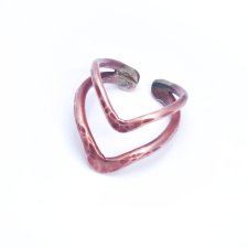 Pierścionek z czystej, polskiej miedzi. Kształt 2xV (Victory)