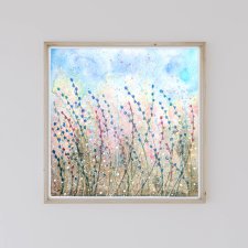 Akwarela 23x23cm. Kolorowa łąka