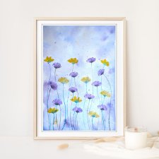 Akwarela A4.  Łąka