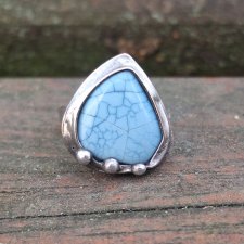Opal niebieski - pierścionek regulowany