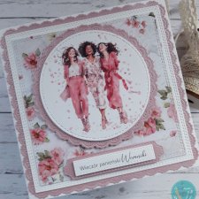 Kartka na wieczór panieński w różu, personalizacja