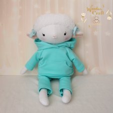 Owieczka Luna w miętowym dresiku przytulanka, prezent GOTOWY