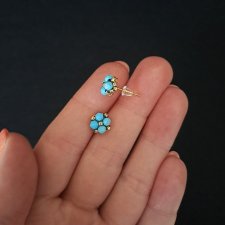 Delikatne Kolczyki Sztyfty - Turkus