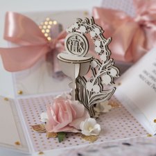 Pamiątka pierwszej Komunii Świętej exploding box kartka 3d