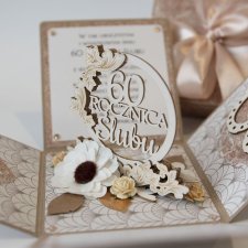 60 rocznica ślubu, diamentowe gody, exploding box, kartka 3d