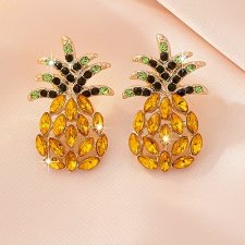 Urocze kolczyki kryształkowe ananasy