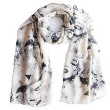 Marilyn Monroe Zwiewny szal vintage szalik apaszka wiskoza jedwab chusta