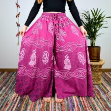 spodnie palazzo rangoli - różowe | indie | bawełna