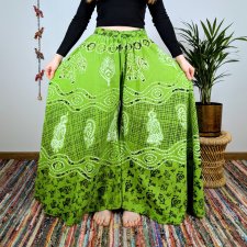 spodnie palazzo rangoli - zielony | indie | bawełna