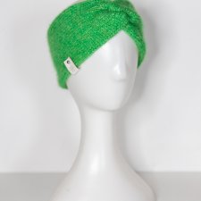 Ręcznie robiona zielona opaska Air Drops Baby Alpaca rękodzieło handmade