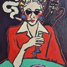 obraz do salonu  ostatni łyk przed końcem świata