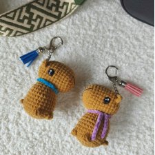 Kapibara breloczek, Zabawny brelok do torebki, Brelok szydełkowy