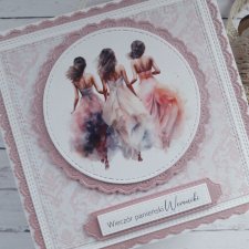 Kartka na wieczór panieński w różu 2, personalizacja