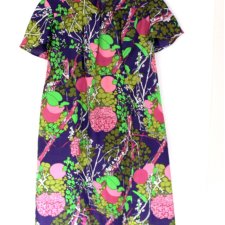 KOLOROWA  sukienka vintage PRL hand made L/XL
