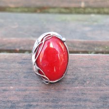 Piekielna czerwień - pierścionek regulowany