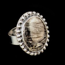 KWARC TURMALINOWY W REGULOWANYM PIERŚCIENIU