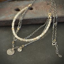 Naszyjnik z topazem imperial i pozłacanym srebrem