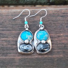 Niebieskie jaspisy - kolczyki