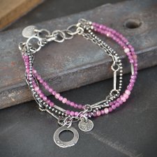 Bransoletka warstwowa z rubinem