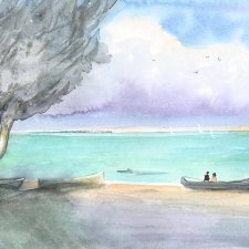 Daleki brzeg originally akwareli A4