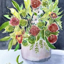 Kwiaty w wazonie 42/30cm Akwarela Origina