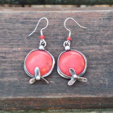 Czerwone kwiatki - kolczyki