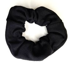 Scrunchie Gumka do Włosów Czarna Bawełniana dresówka