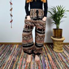 ciepłe spodnie nanda - brązowe | bawełniana włóczka | indie