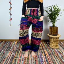 ciepłe spodnie nanda - multicolor ii | bawełniana włóczka | indie