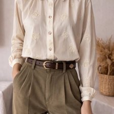 Bluzka z kołnierzykiem Vintage Cottage Core