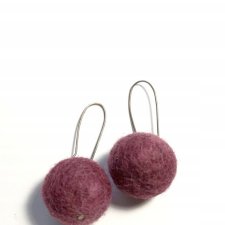 WRZOSOWE filcowe KOLCZYKI kule hand made