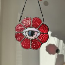 Ozdoba okienna "Łapacz Słońca" Kwiatowe Oko. Witraż Tiffany