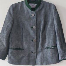 Szary żakiet vintage w ludowym stylu  folk  L