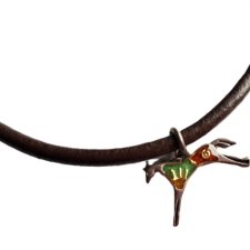 INDIAŃSKIA BRANSOLETKA - SREBRO I RZEMIEŃ - KOŃ