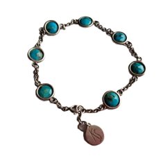 SREBRO I TURKUS - BRANSOLETKA - CZĘŚĆ KOMPLETU