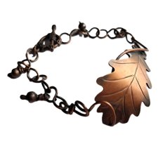 LIŚĆ DĘBU - MISTERNA ARTYSTYCZNA BRANSOLETKA