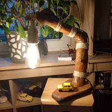 Lampa drewniana dekoracyjna handmade