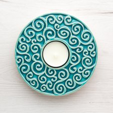 Lampion CON FUOCO turkusowy w pudełku