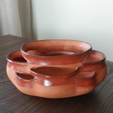 Stare ceramiczne naczynie gliniane rustykalny styl farmhouse cottagecore