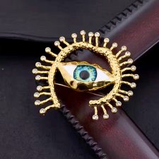 Piękna duża broszka oko