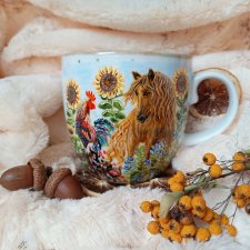 Unikalny nostalgiczny ręcznie malowany kubek 480 ml.