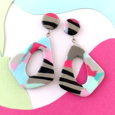 Nowoczesne geometryczne Kolorowe Kolczyki