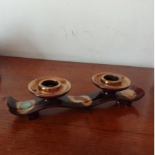 ŚWIECZNIK VINTAGE WEST GERMAN POTTERY DRIP GLAZE KERAMIK