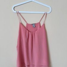 36 S H&M koszulka różowa na ramiączkach pod marynarkę na cienkich ramiączkach