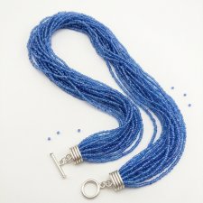 Naszyjnik "Błękitna Kaskada" - Wielorzędowy