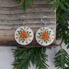 Haftowane kolczyki - pomarańczowe