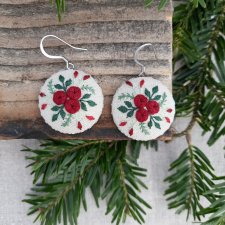 Haftowane kolczyki - bordowe